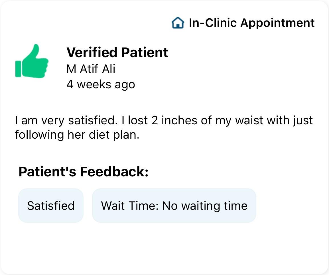 Original feedback screenshot: M Atif Ali
