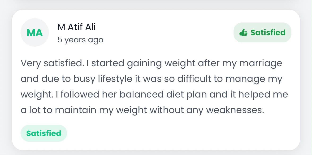Original feedback screenshot: M Atif Ali